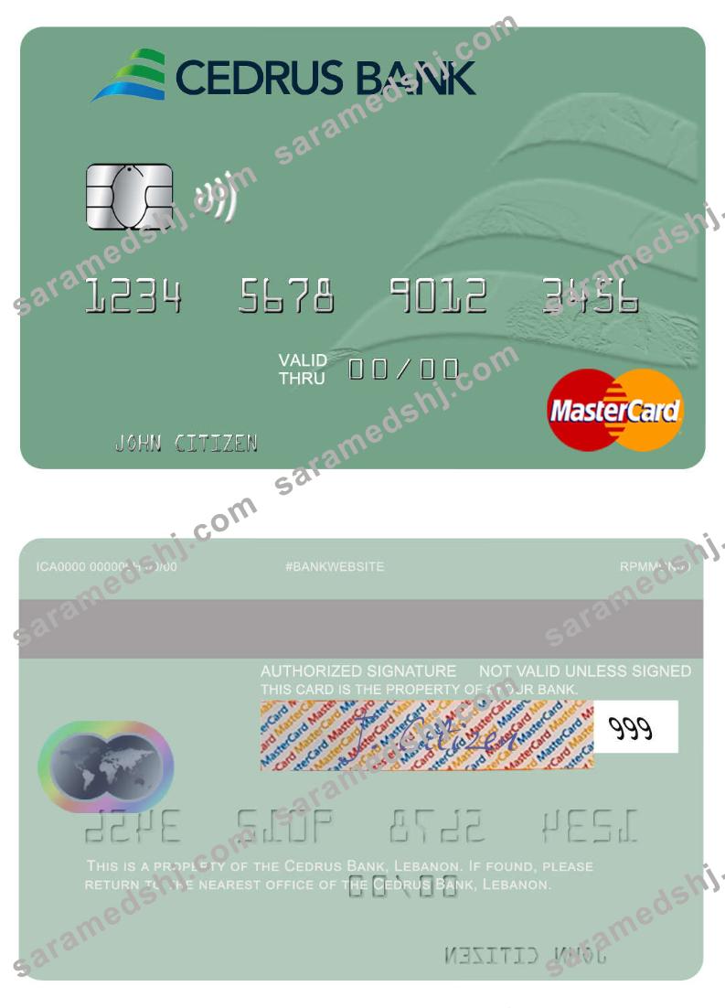 Lebanon Cedrus Bank mastercard